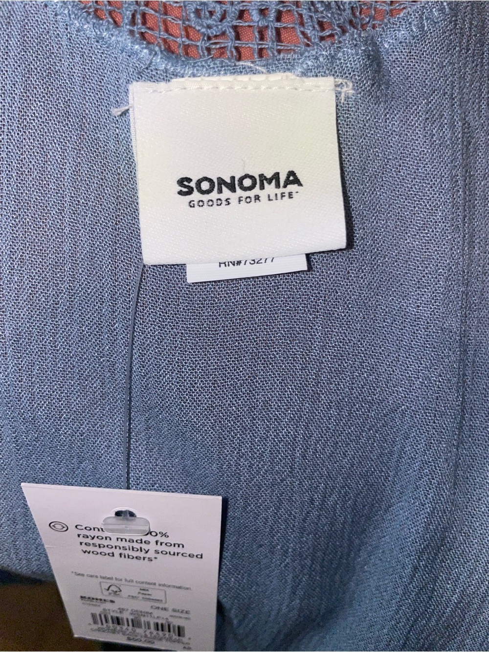 New Sonoma Light Blue Fringe Open-Front Women’s Poncho Shrug - Picture 9 of 13